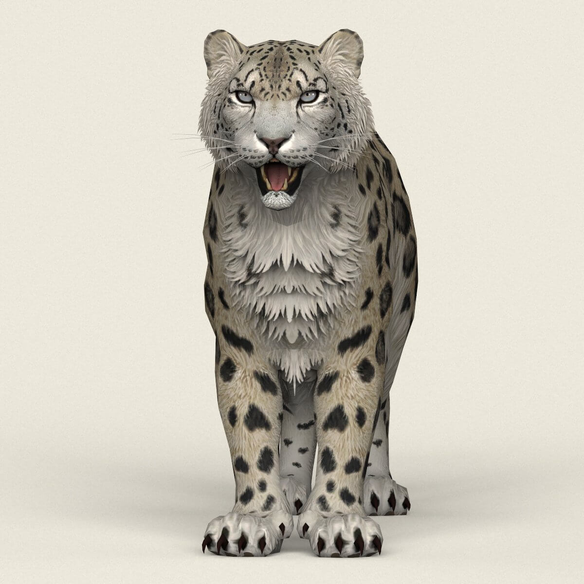 Snow Leopard - 3D Model by TreeWorld3d