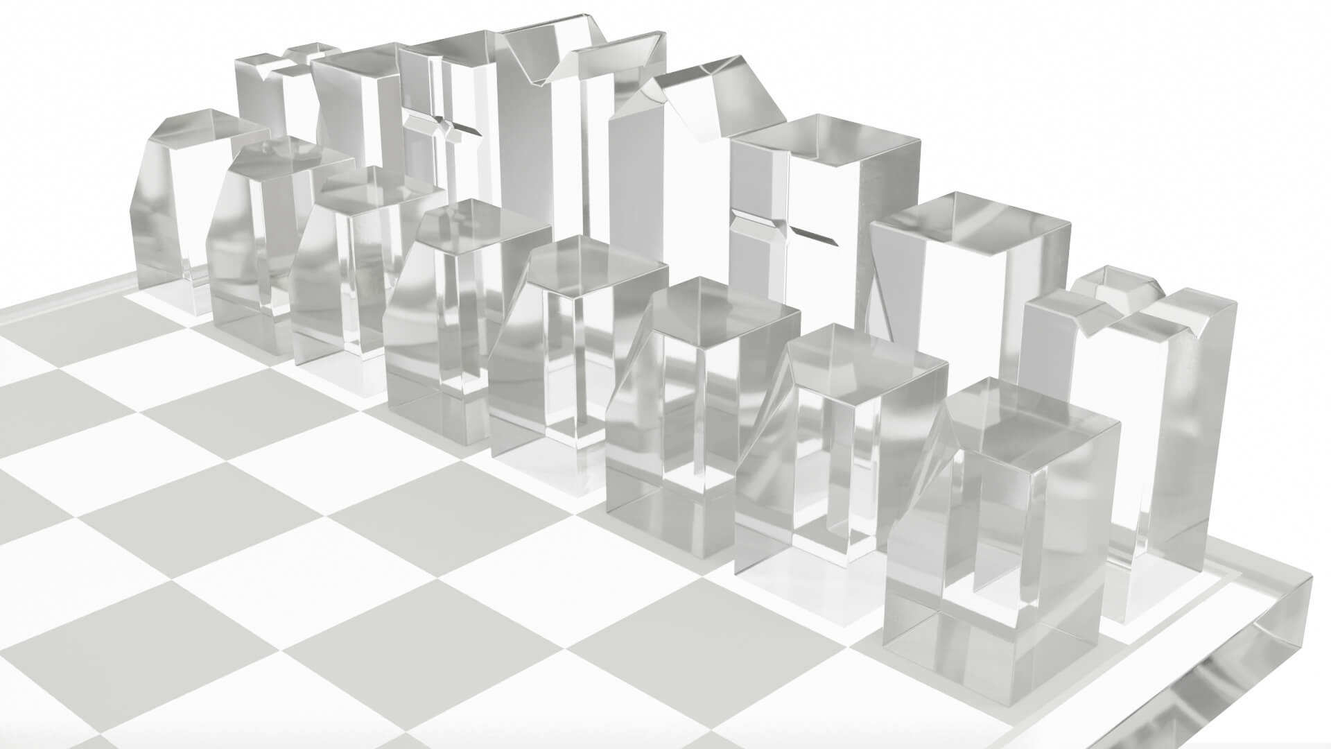 Crystal Chess Set - 3D Model by trenderenderbrad