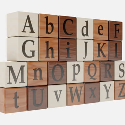 Letter Frame Blocks Wooden Letter Blocks - 3D Model by trenderenderbrad