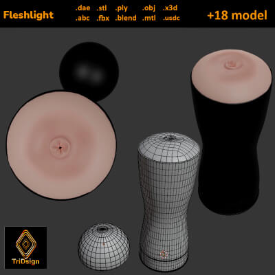Anal Fleshlight Low Poly Sextoy - 3D Model by TriDsign Anal Fleshlight Low Poly Sextoy - 3D Model by TriDsign