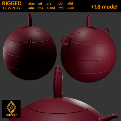 Bouncing Ball Dildo Low Poly Rigged