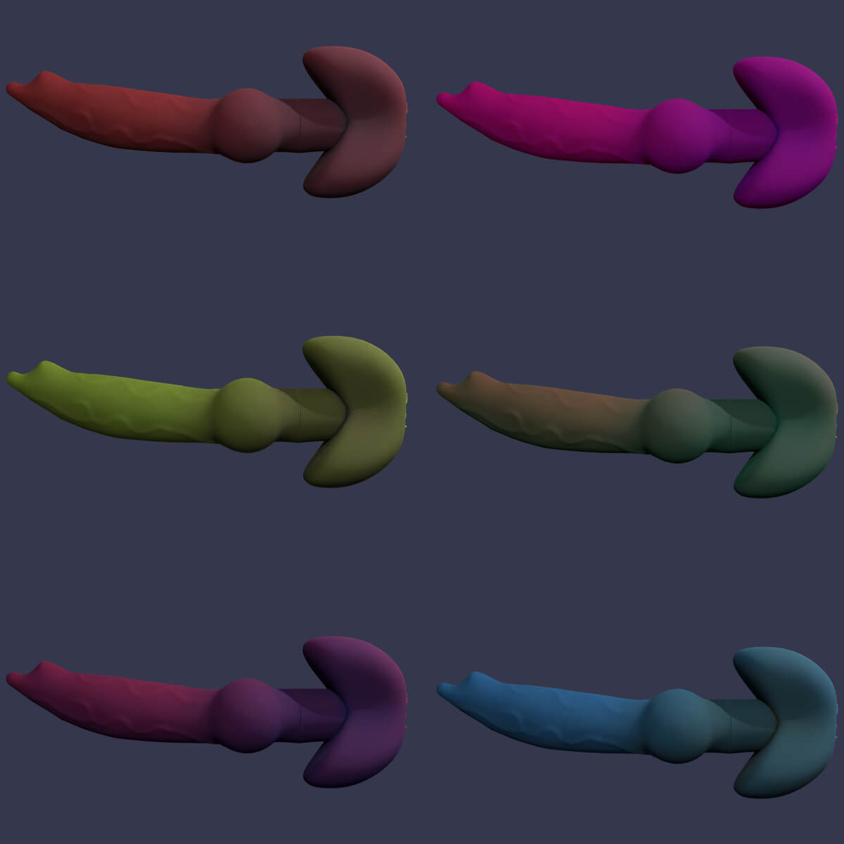 Minima Knotted Dog Buttplug Dildo Sextoy Low Poly - 3D Model by TriDsign