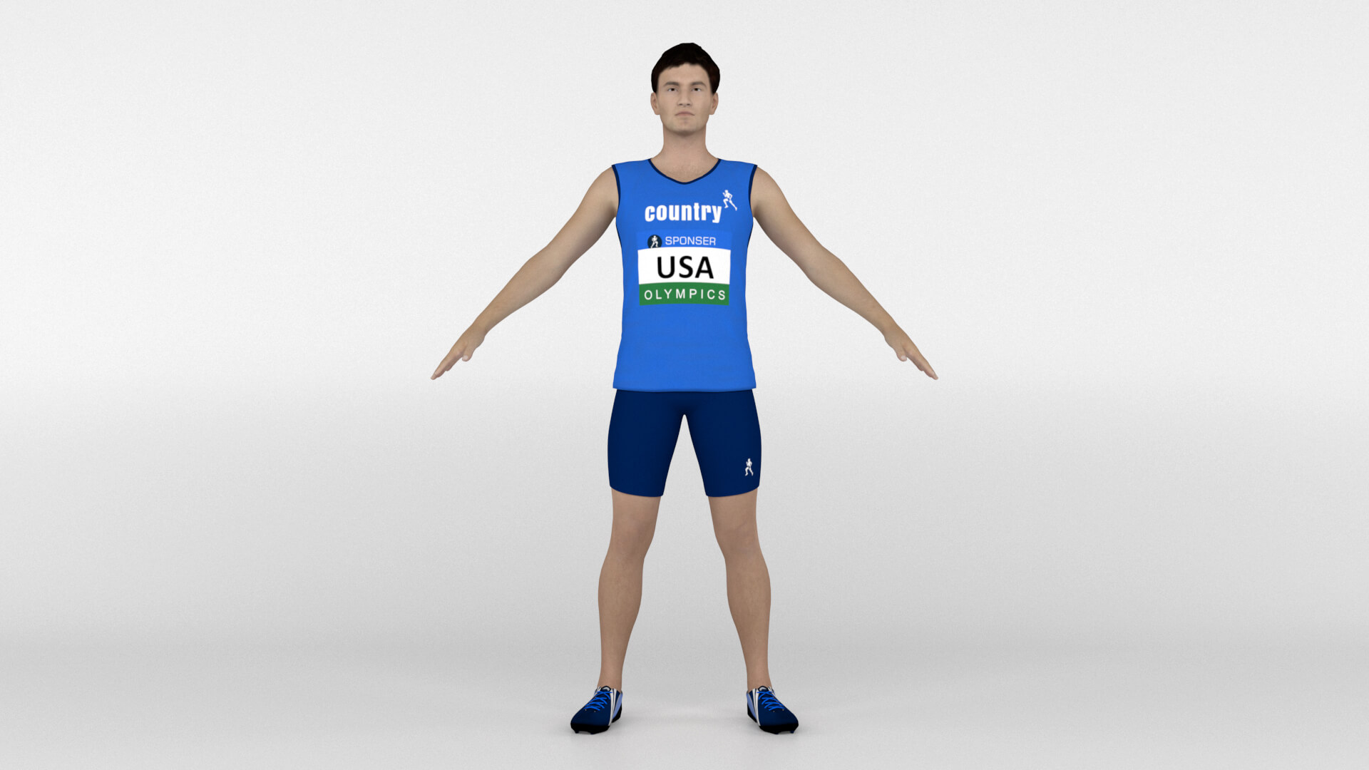 Athletic Runner - Track & Field 3D Model by Trish