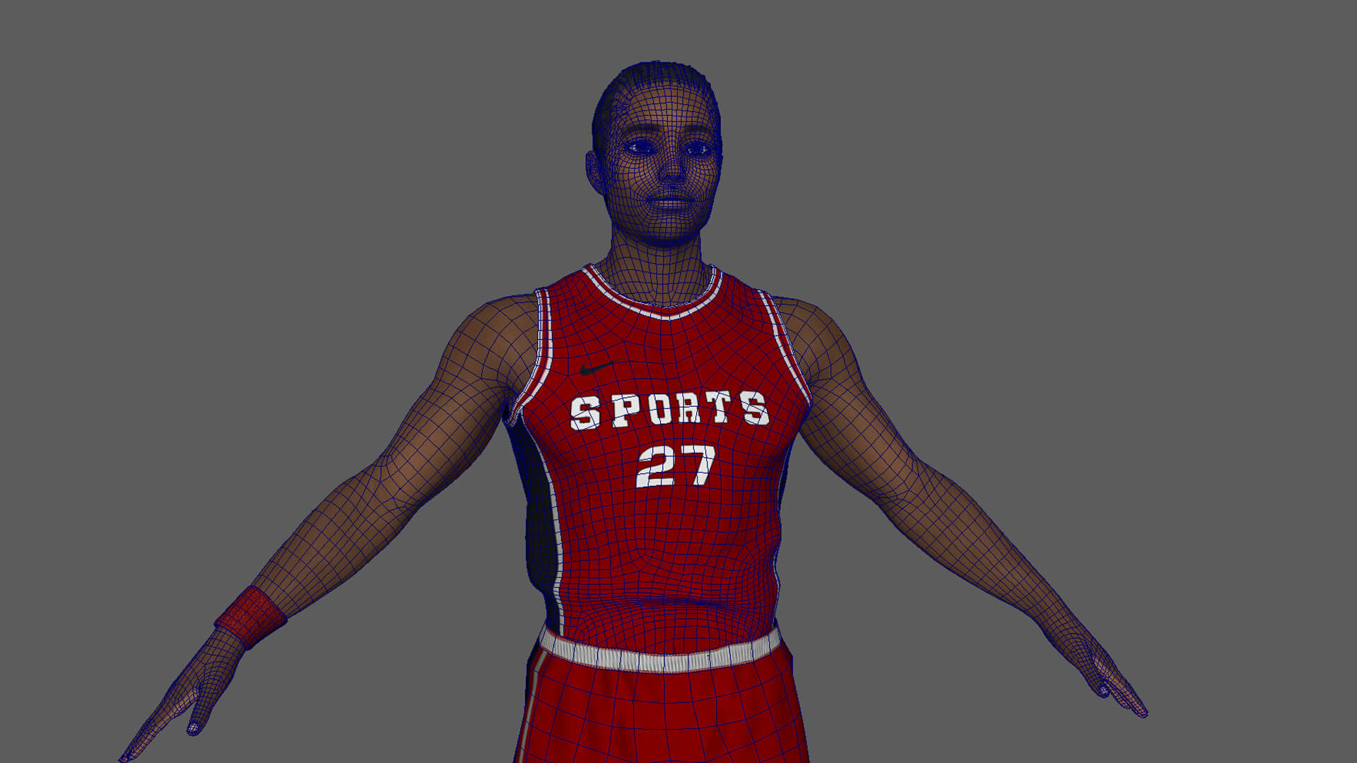 Basketball Player - Red Dress 3D Model by Trish