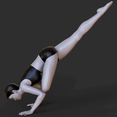 Yoga Pose - Flying Crow Pose 3D Model by Trish