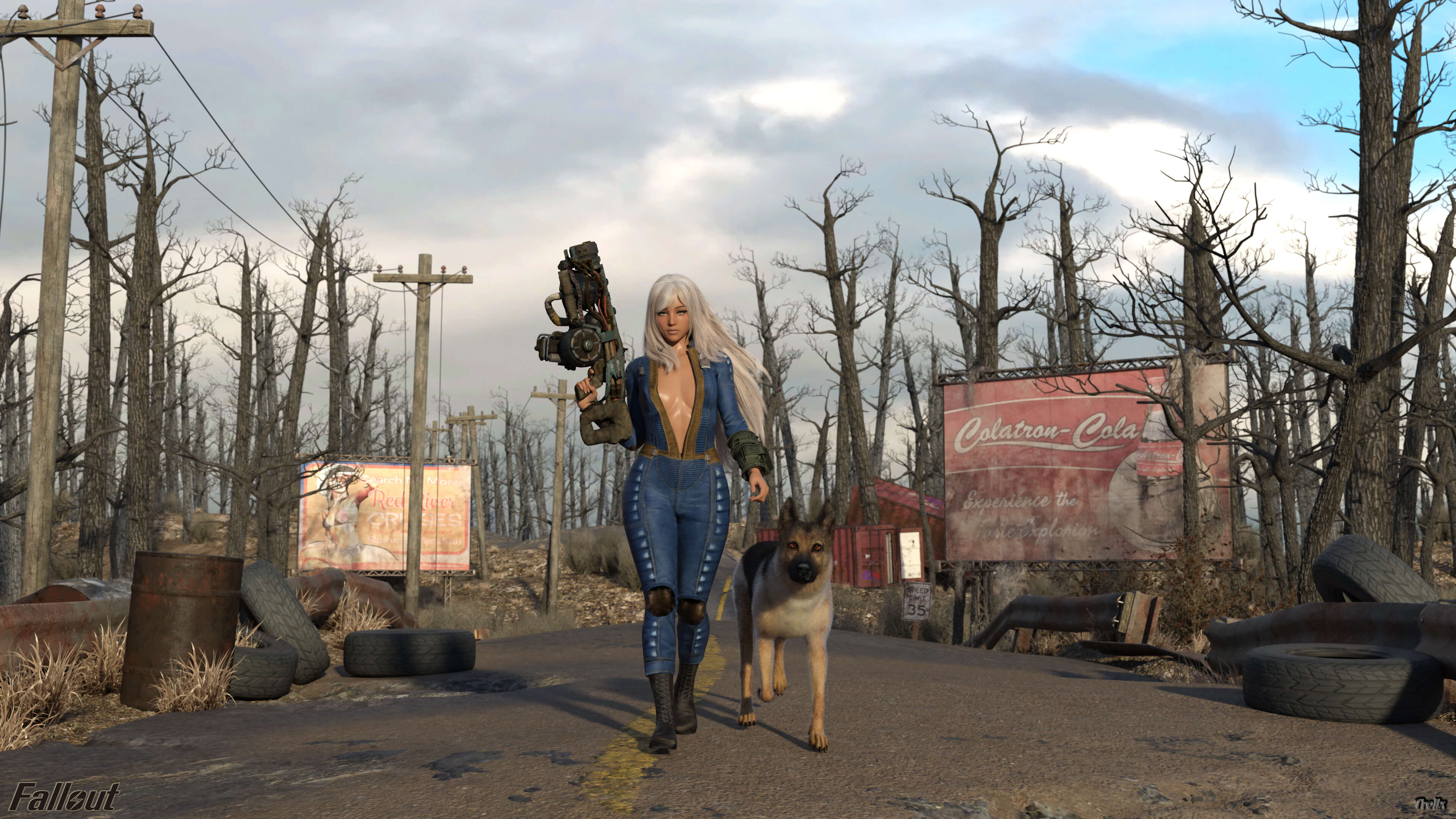 Fallout (WallPaper) 3D Render, Digital Art by Trollx3d