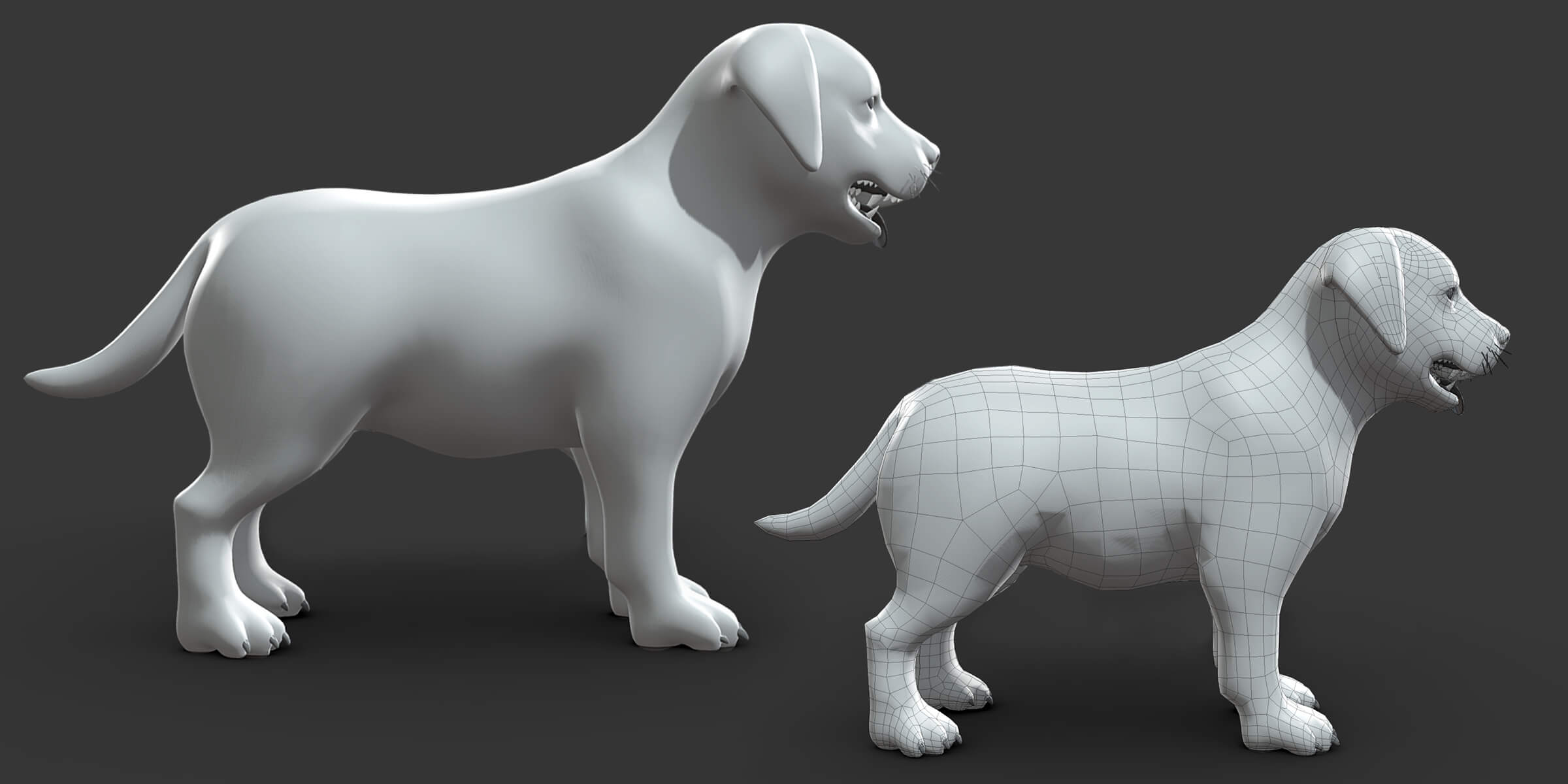 Baby Dog - Topology UV Map 3D Model by Tsering