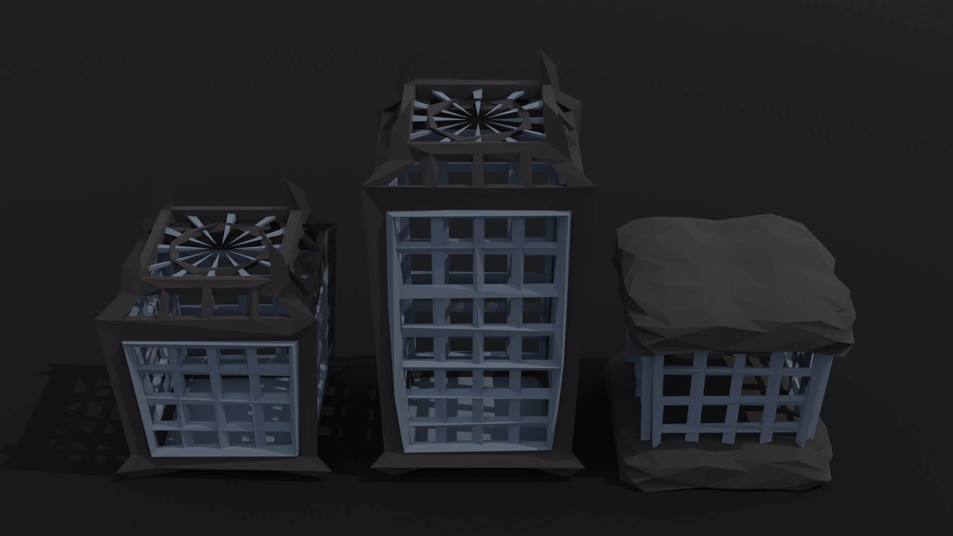 Cartoon Cages Polygonal Style - 3D Model by Tykryk