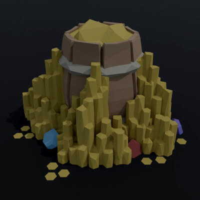 Cartoon Treasures Kit Polygonal Style