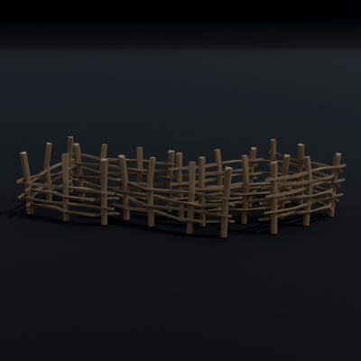 Cartoon Wood Fence Polygonal Style