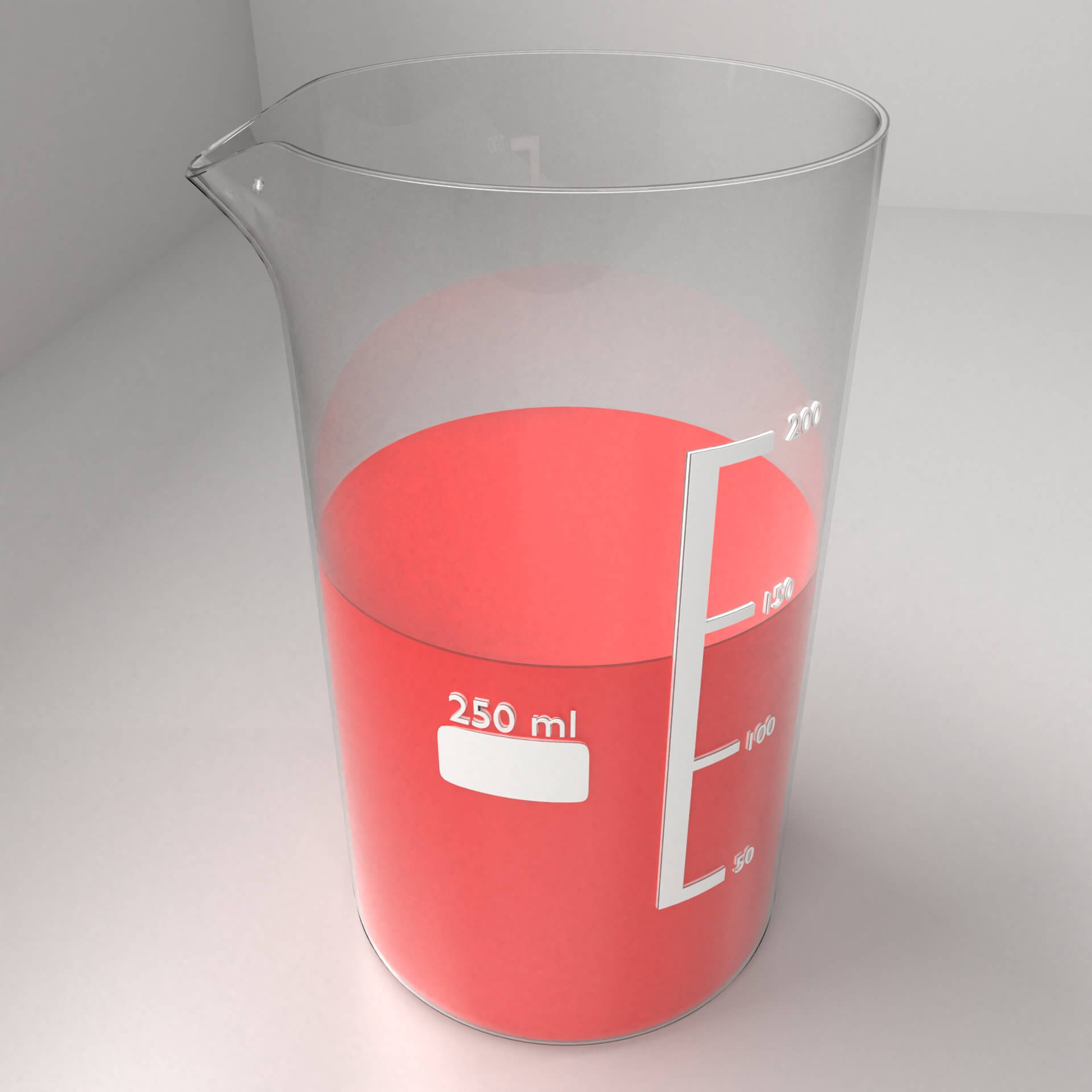 250ml Glass Beaker with Liquid 2 - 3D Model by unos