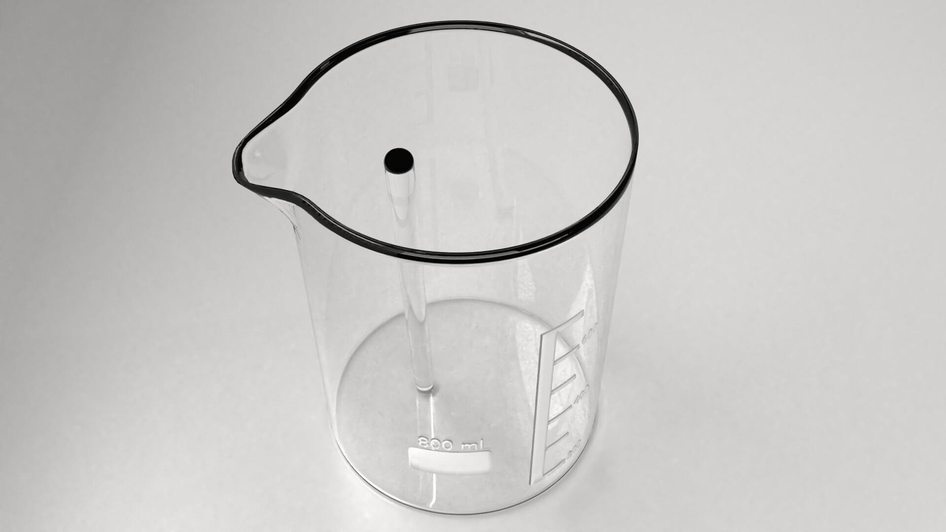 800 Ml Glass Beaker with Rod - 3D Model by unos