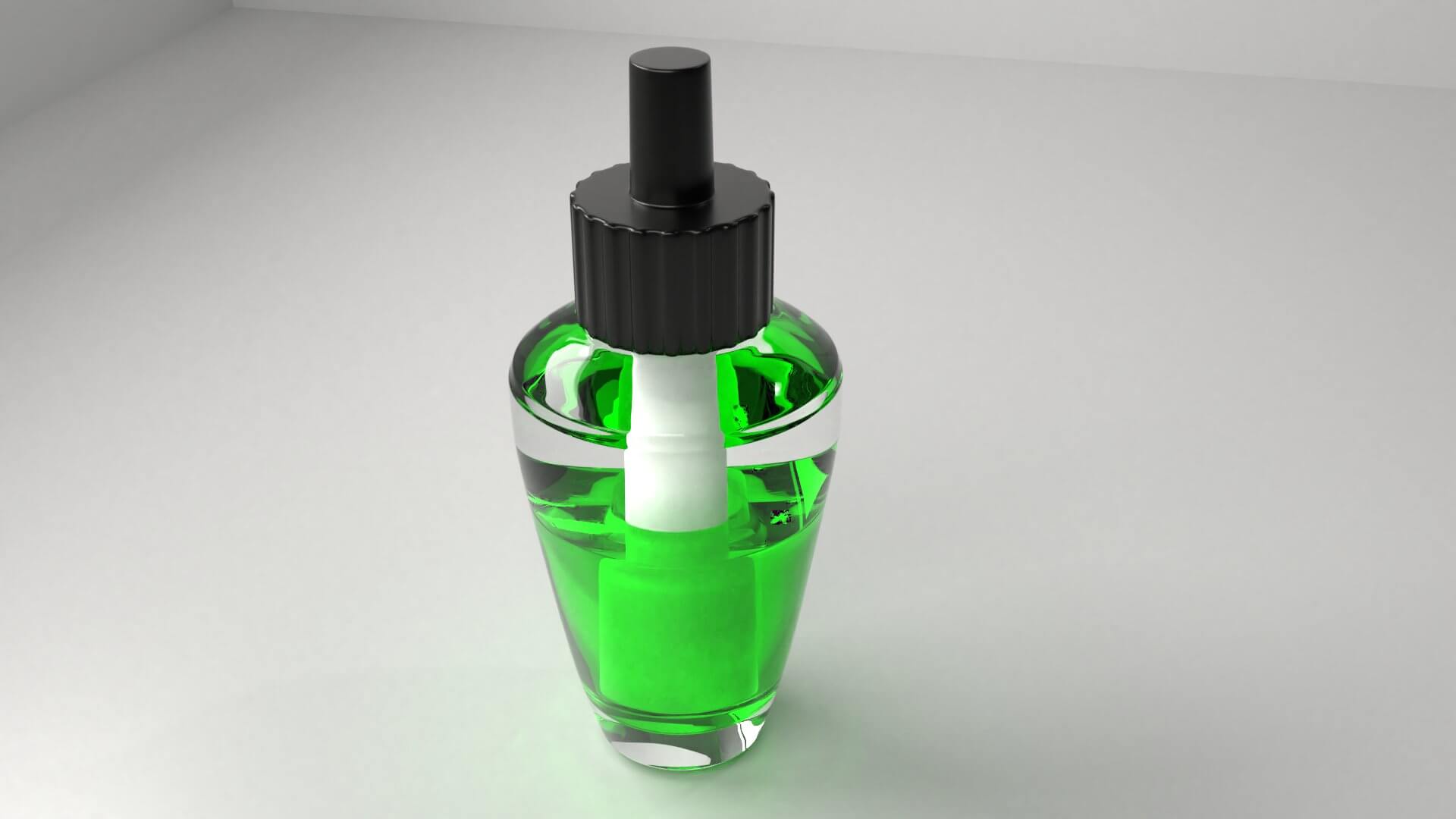 Air Freshener Bulb Half Filled with Green Liquid 3D Model by unos