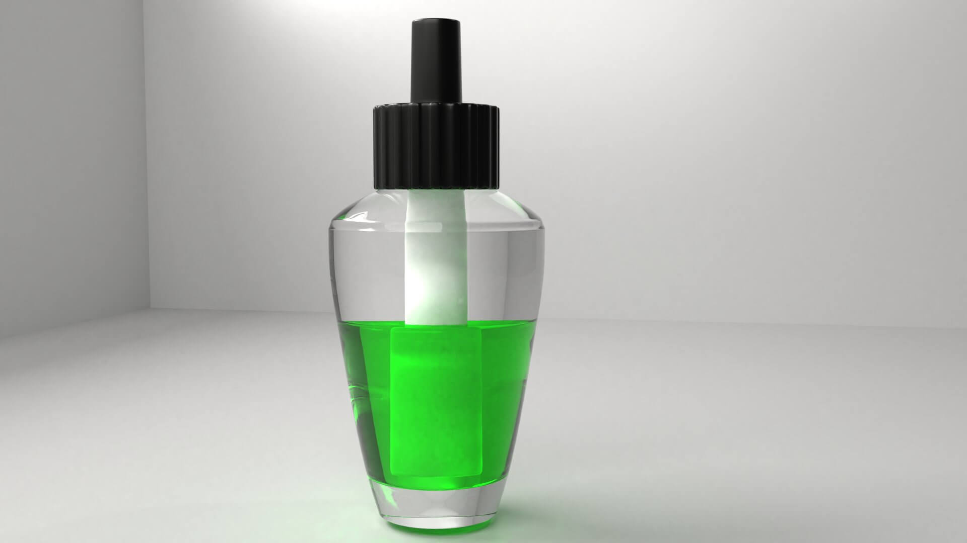 Air Freshener Bulb Half Filled with Green Liquid 3D Model by unos