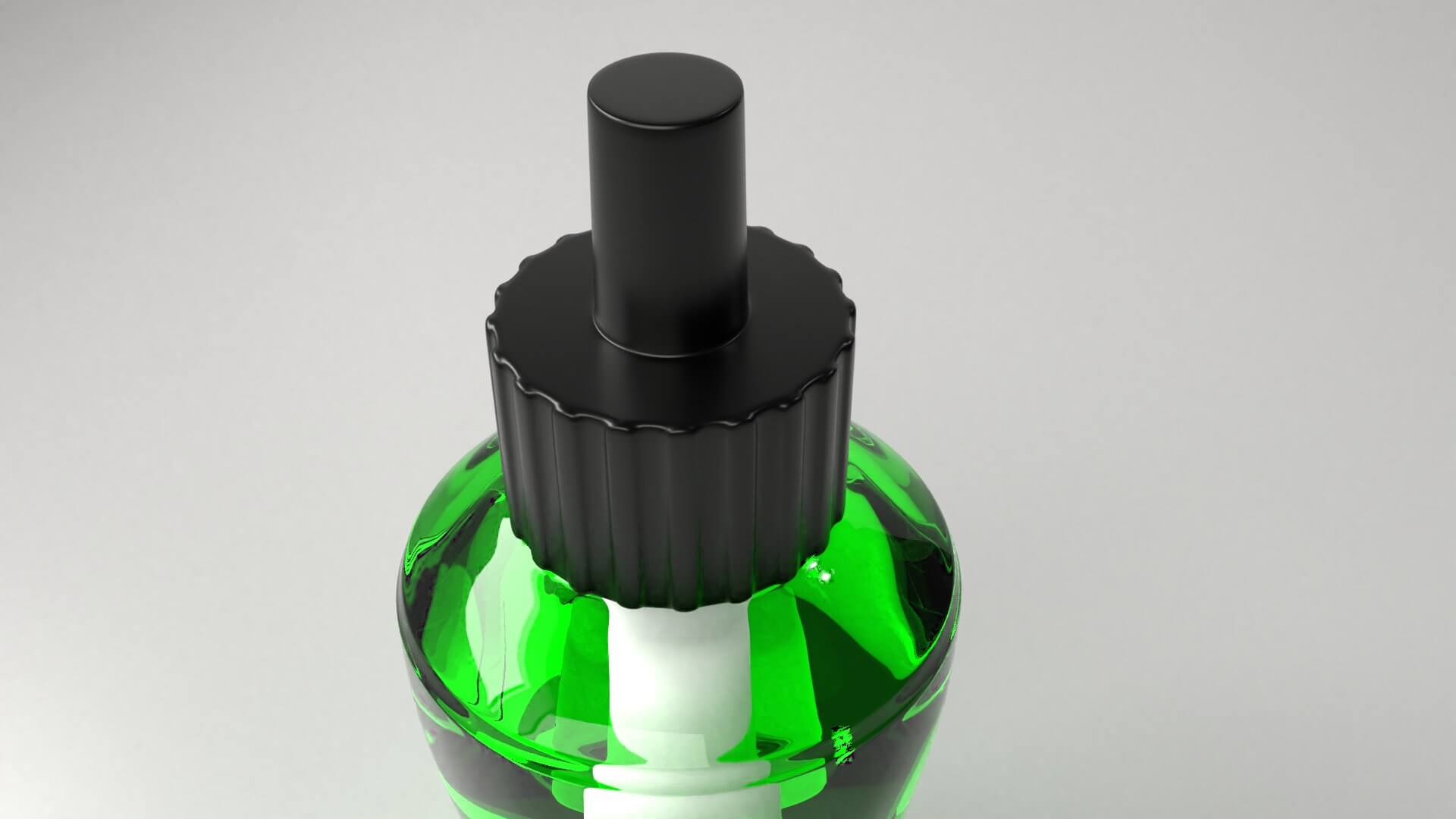 Air Freshener Bulb Half Filled with Green Liquid 3D Model by unos