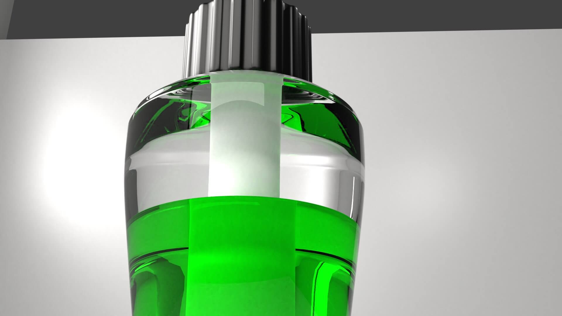 Air Freshener Bulb Half Filled with Green Liquid 3D Model by unos