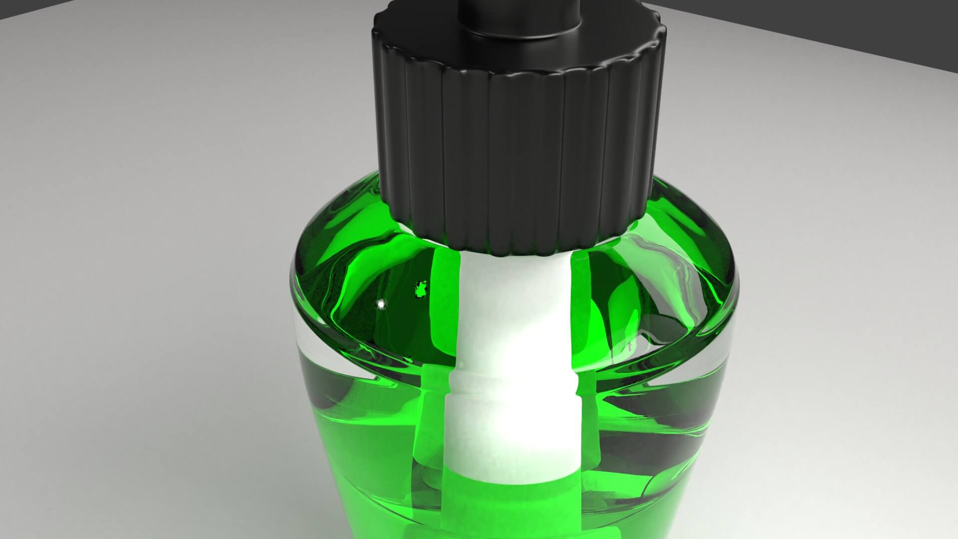 Air Freshener Bulb Half Filled with Green Liquid 3D Model by unos