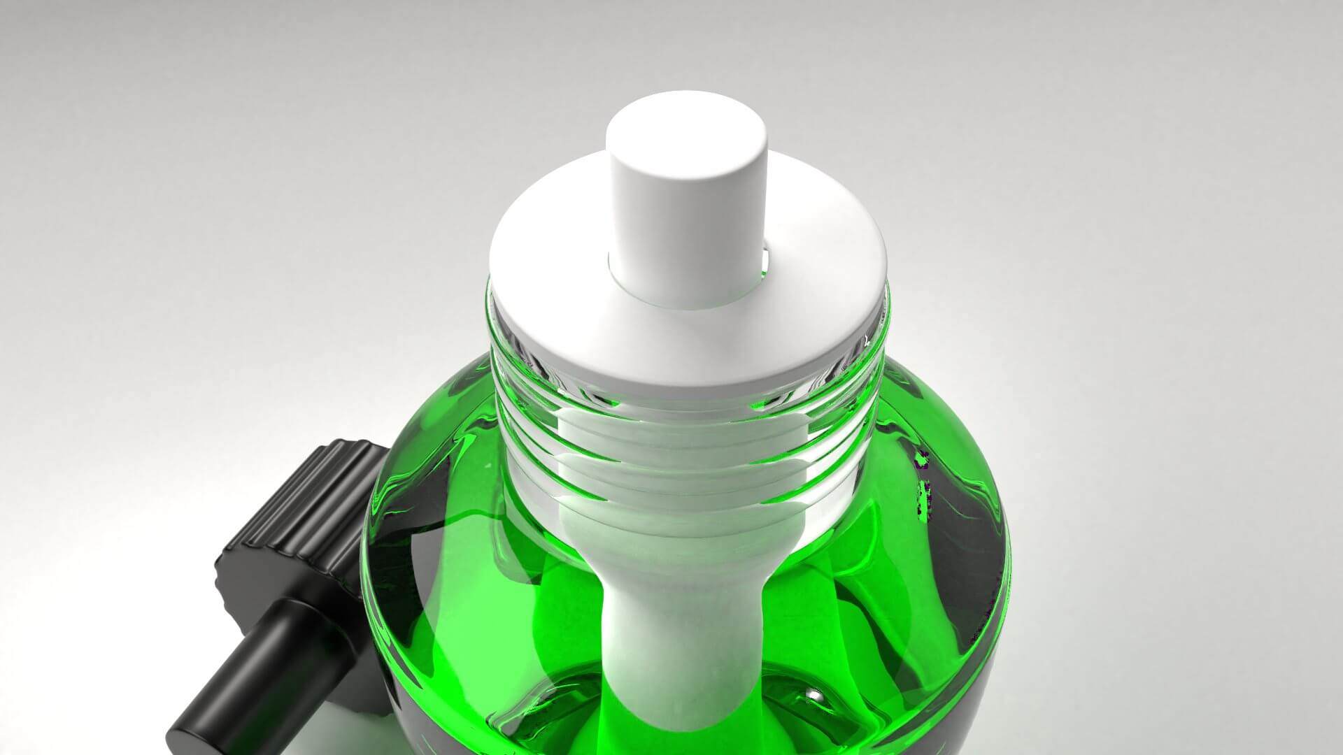 Air Freshener Bulb Unscrew Cap with Green Half Liquid 3D Model by unos