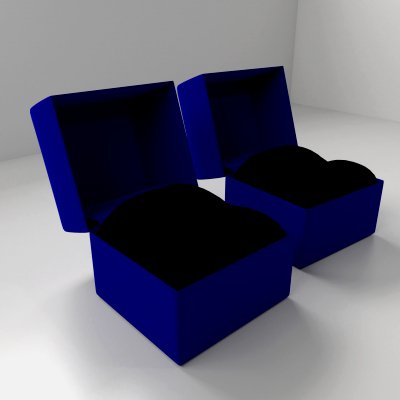 Small and Big Velvet Ring Box - 3D Model by unos