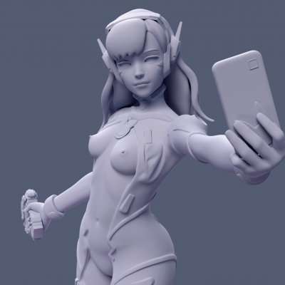 Sexy Nude D.Va from Overwatch - 3D Model by Uroboros3D