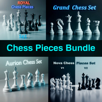 6 Bundle of Modern Chess Pieces