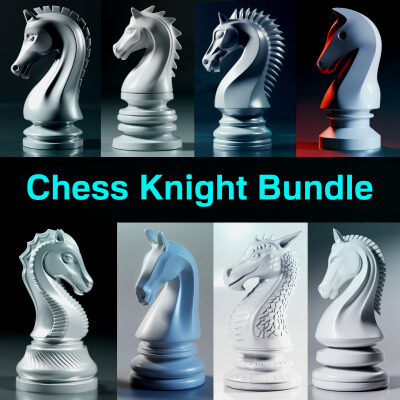8 Knight Chess Pieces