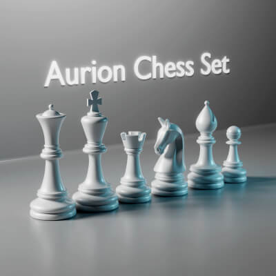 Aurion Chess Pieces Set 3d Printable Model