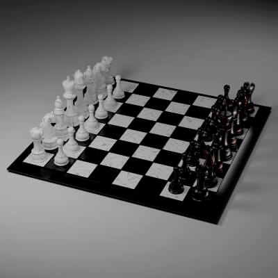 Chessboard With Chess Pieces