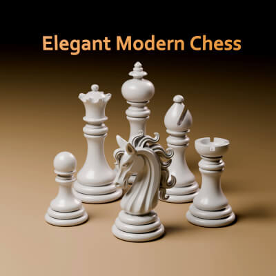 Elegant Modern Chess Pieces Set