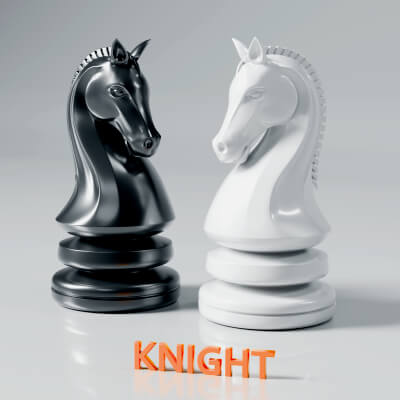 Printable Knight Chess Piece Modern Design