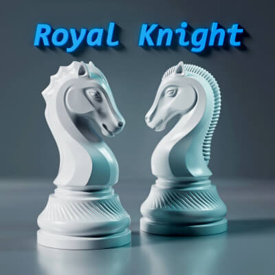 Royal Chess Knight Set 3D Print Model