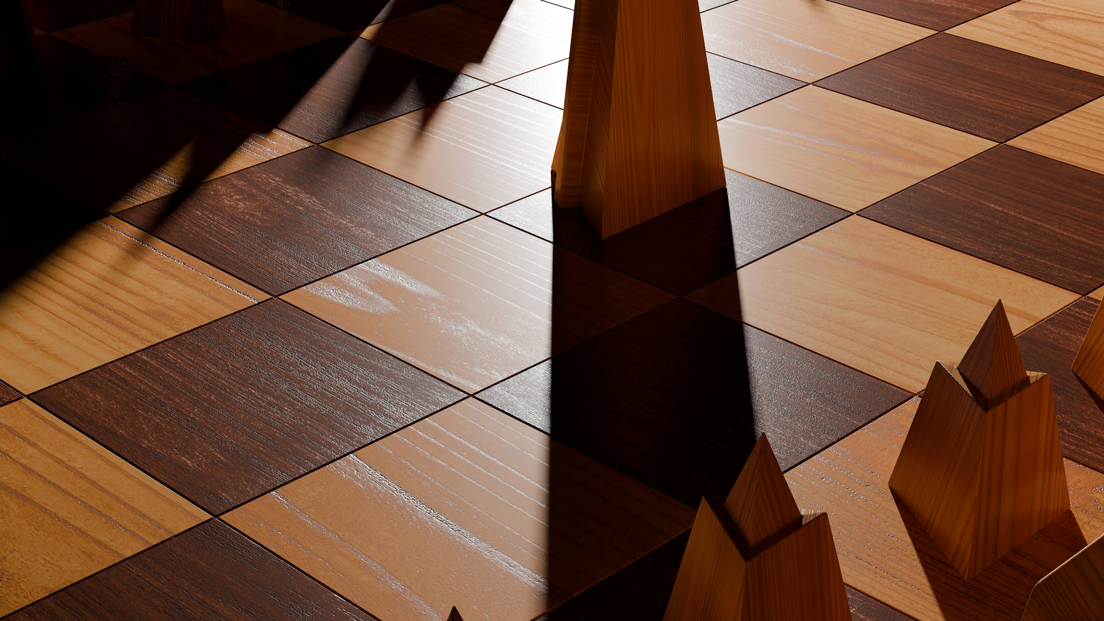 Wooden Chessboard With Pieces - 3D Model by Usama_Mughal