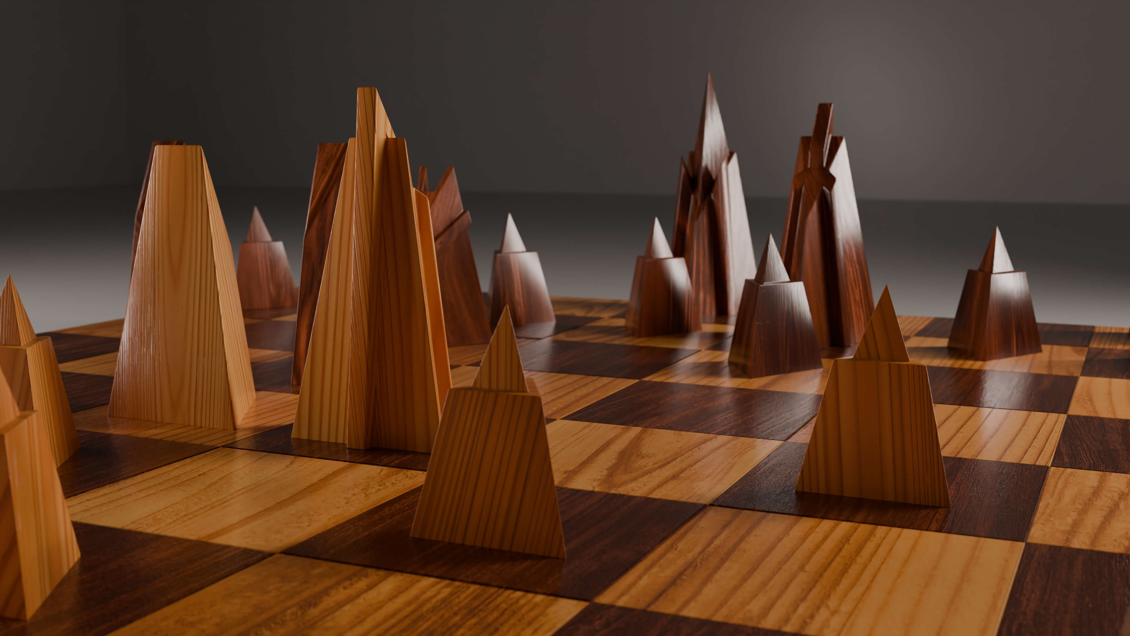 Wooden Chessboard With Pieces - 3D Model by Usama_Mughal