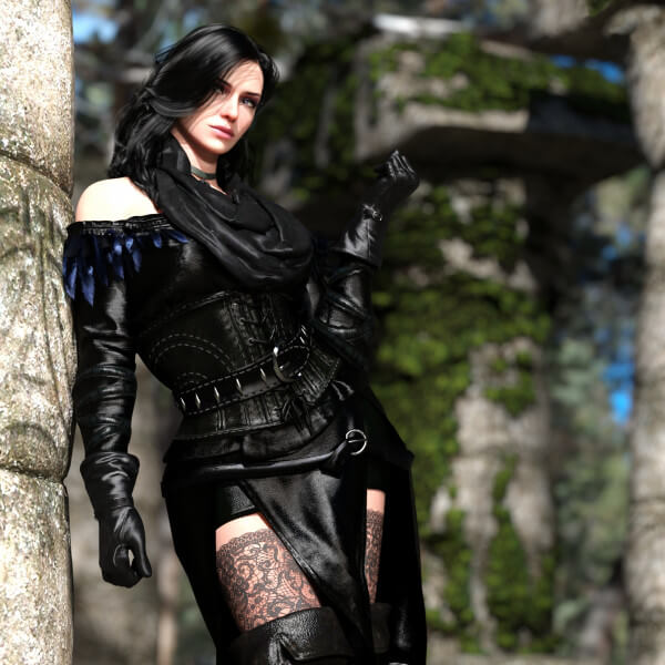 Yennefer in Elven Ruins 3D Render, Digital Art by CJones3DCG