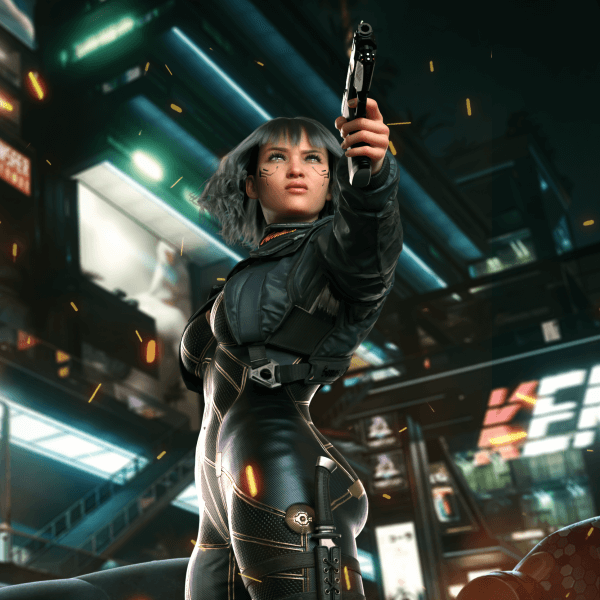 たなか Keiko Tanaka, Night City Gang wars 3D Render by tanaka13200