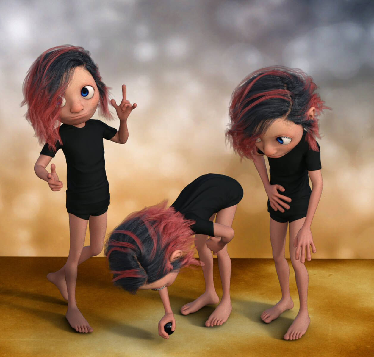 Toon Kids for Genesis 9 Posen - Daz Content by utahexchen