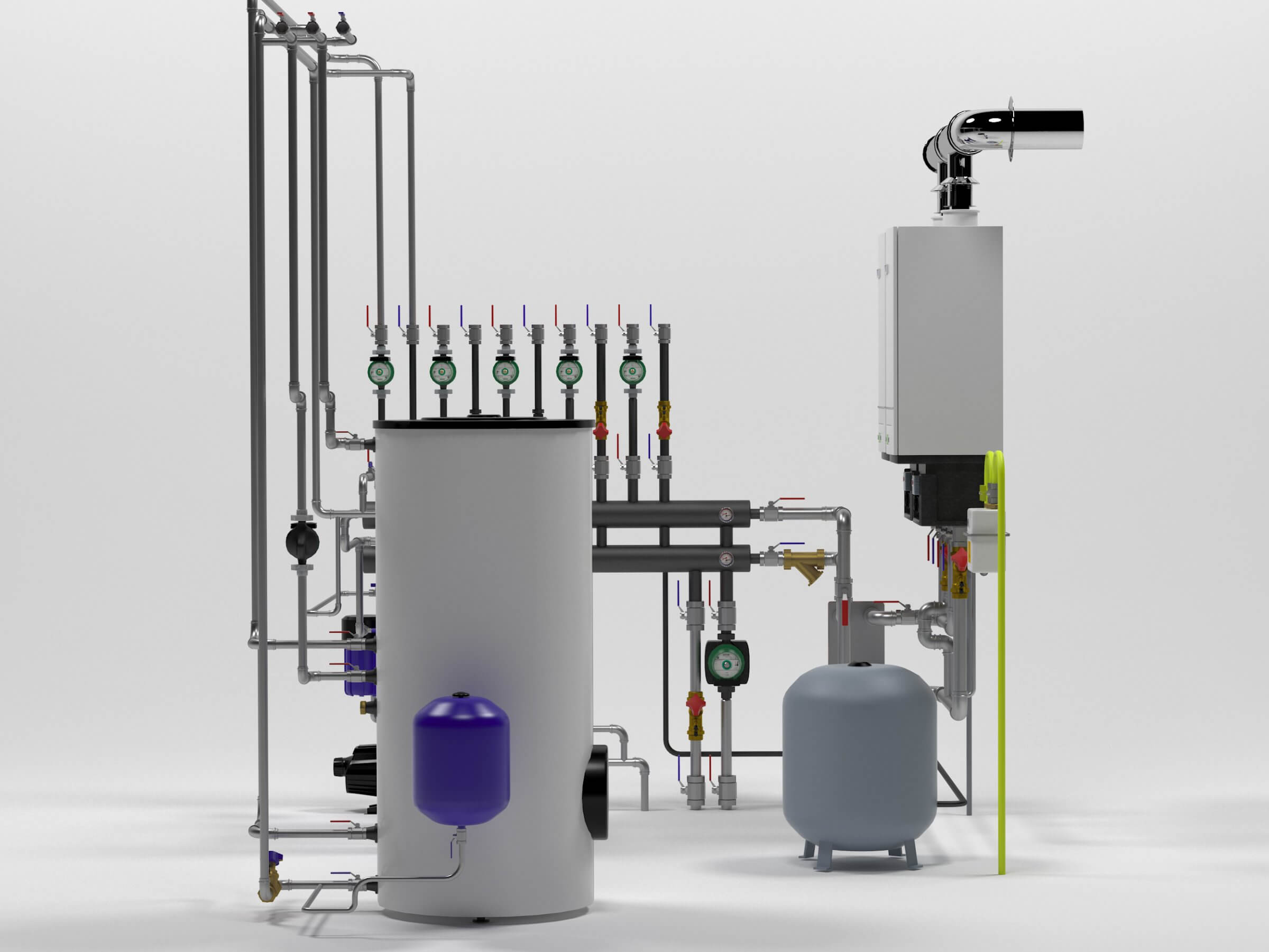 Bosch Condens 5000 ZBR98-2 Heating Instalation 3D Model by vadimche