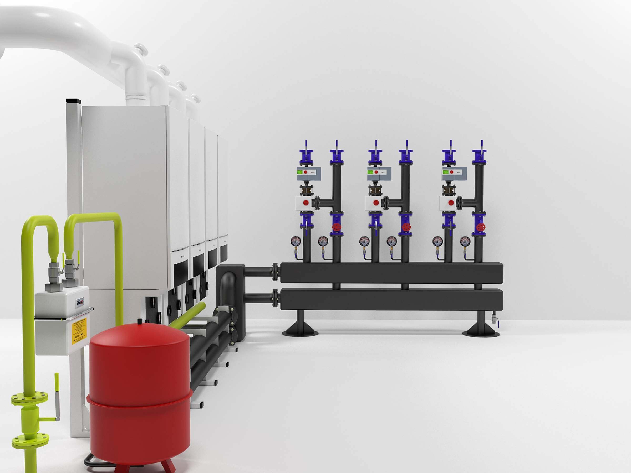 Buderus GB162100 400kW Cascade Heating Instalation 3D Model by vadimche