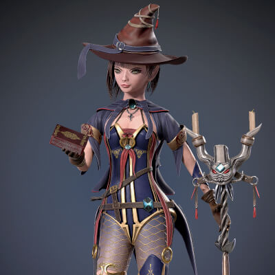 Fantasy Witch Girl Rendered Images