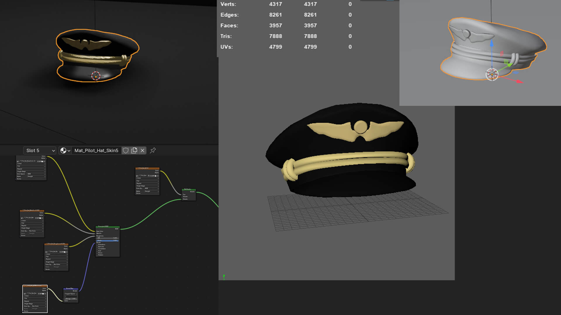 Pilot Hat (5 Skins) - 3D Model by Valeria Miller