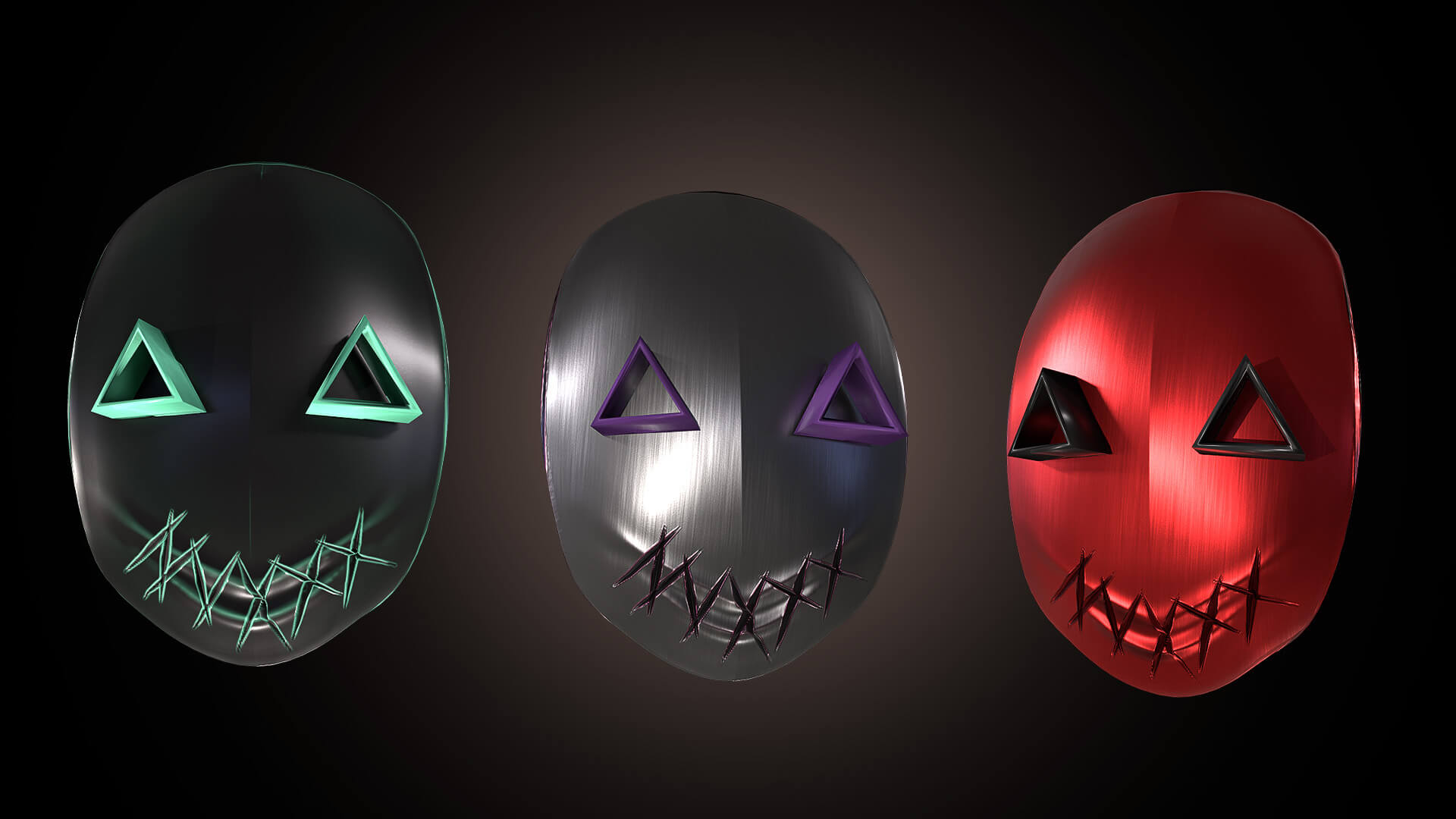 Punk Masks Pack (5 Masks) - 3D Model by Valeria Miller