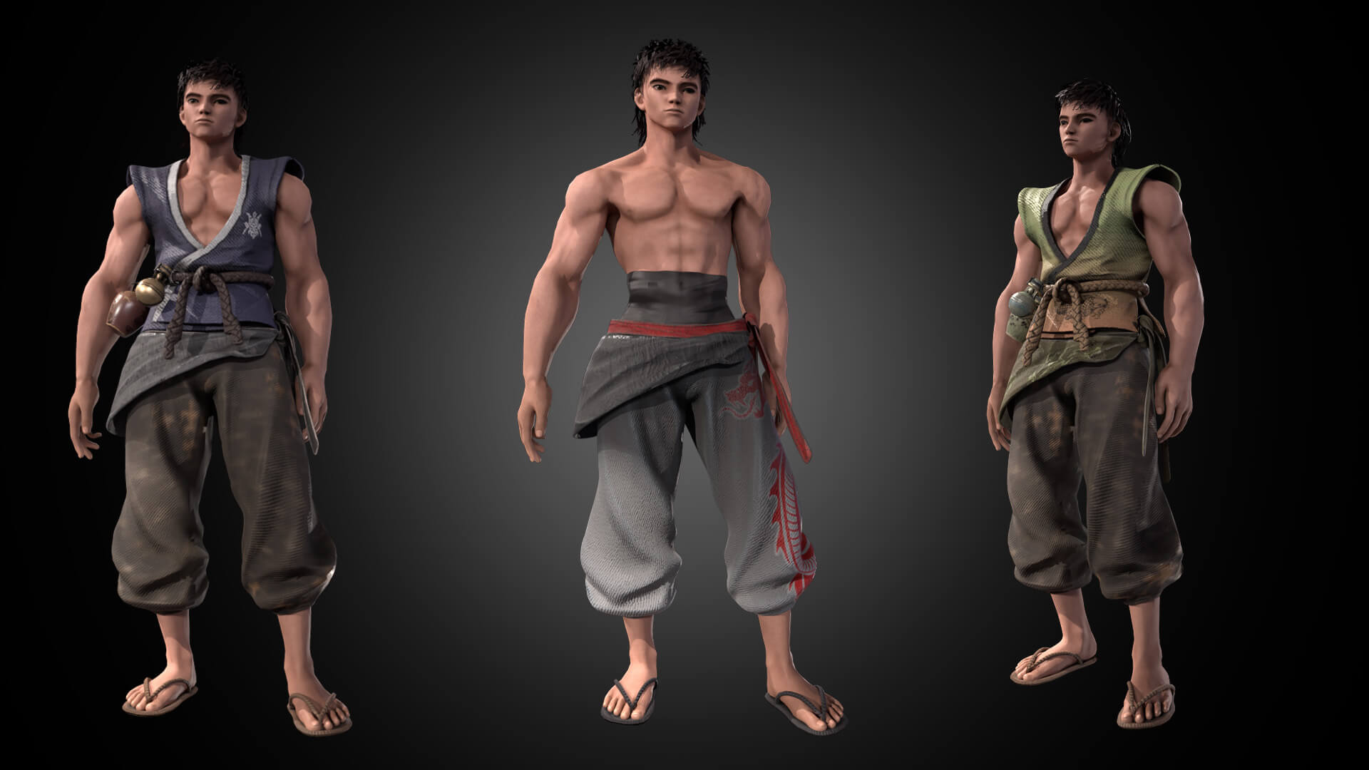 Samurai Render Unarmed Samurai - 3D Model by Valeria Miller