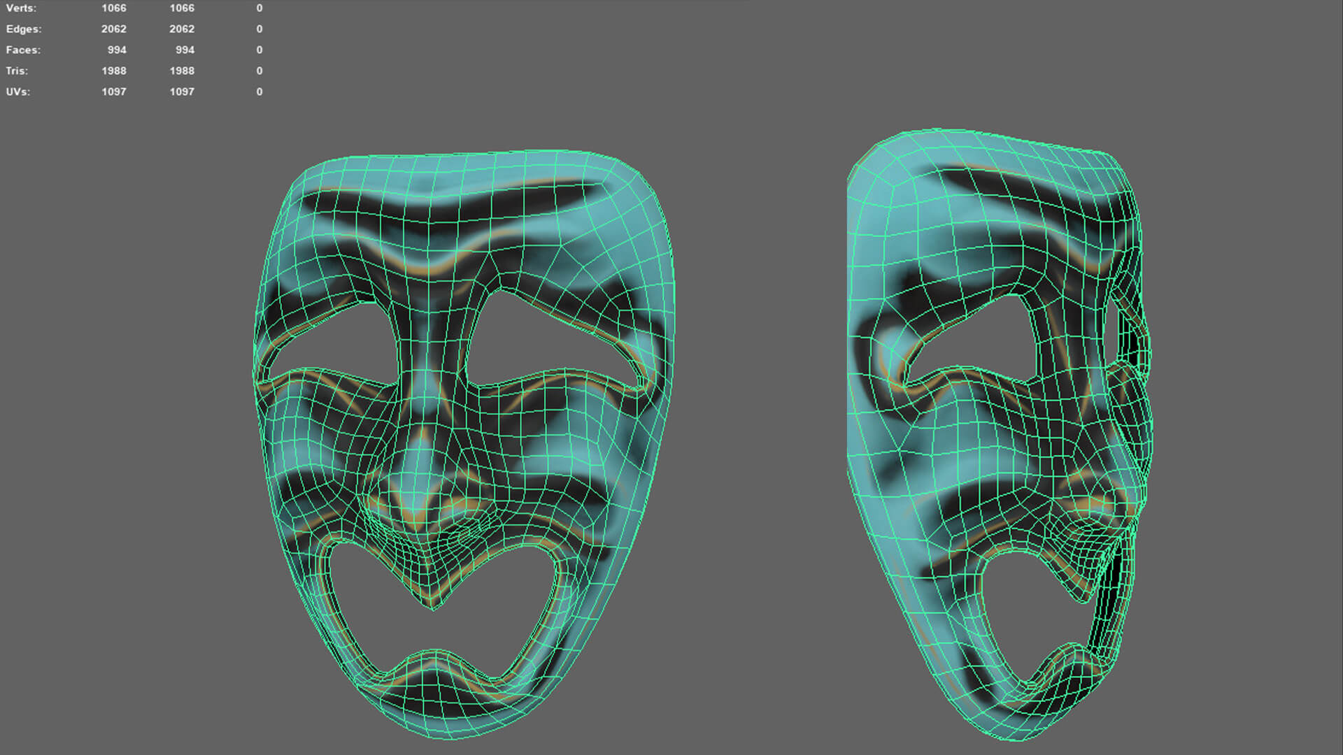 Theater Masks Pack (10 Masks) - 3D Model by Valeria Miller