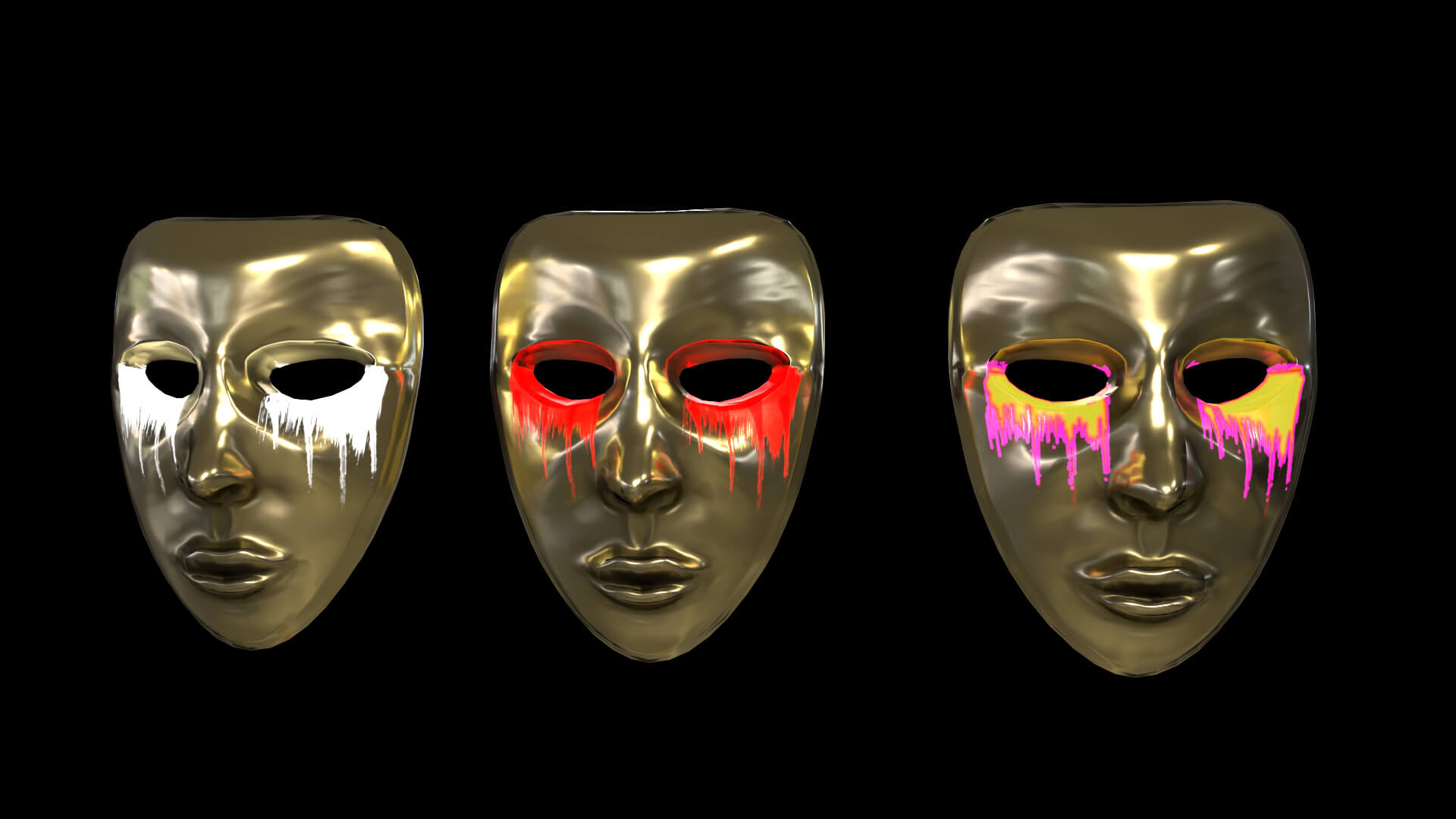 Theater Masks Pack - 3D Model by Valeria Miller