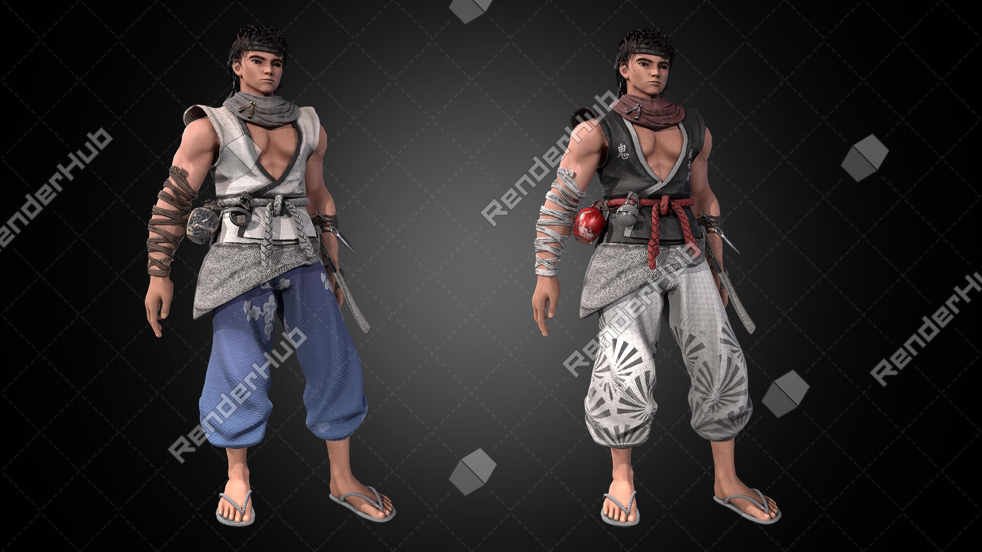 Unarmed Samurai Rendered Images - Stock Image by Valeria Miller