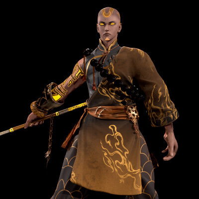 Warrior Monk Rendered Images