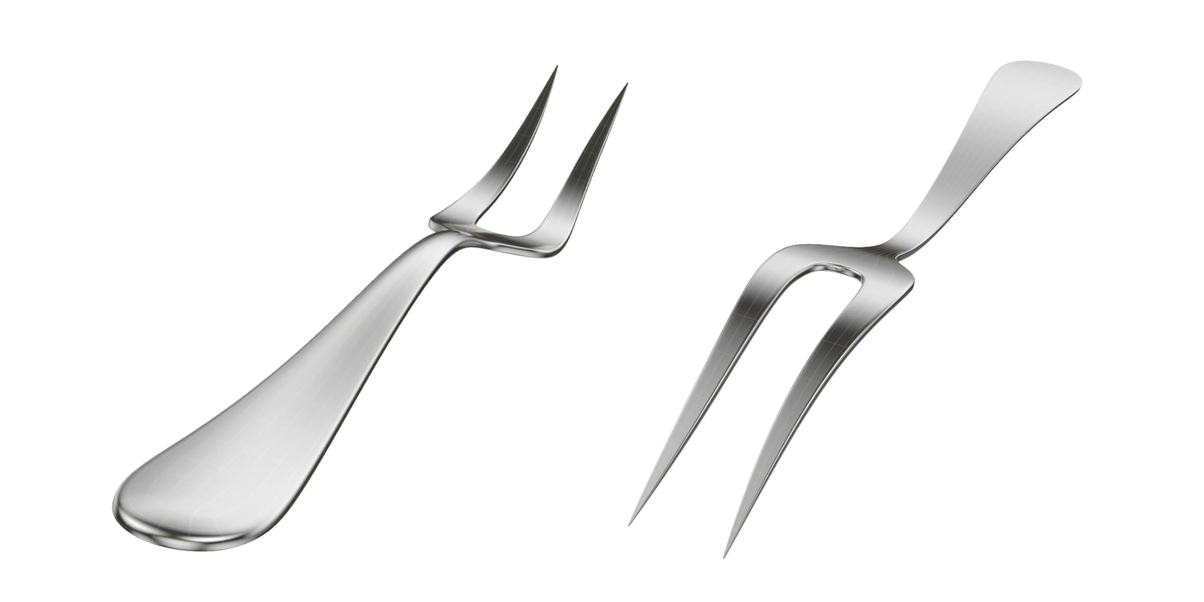 Generic Cutlery Serving Set of 7 Pieces Collection 3D Model by ValeriiKaliuzhnyi