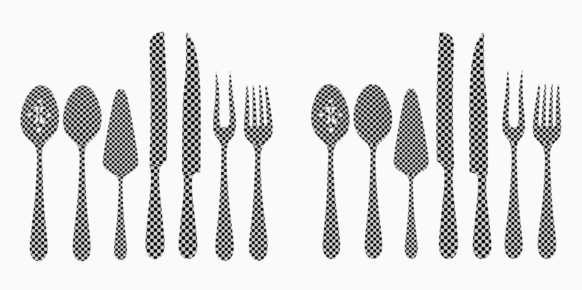 Generic Cutlery Serving Set of 7 Pieces Collection 3D Model by ValeriiKaliuzhnyi