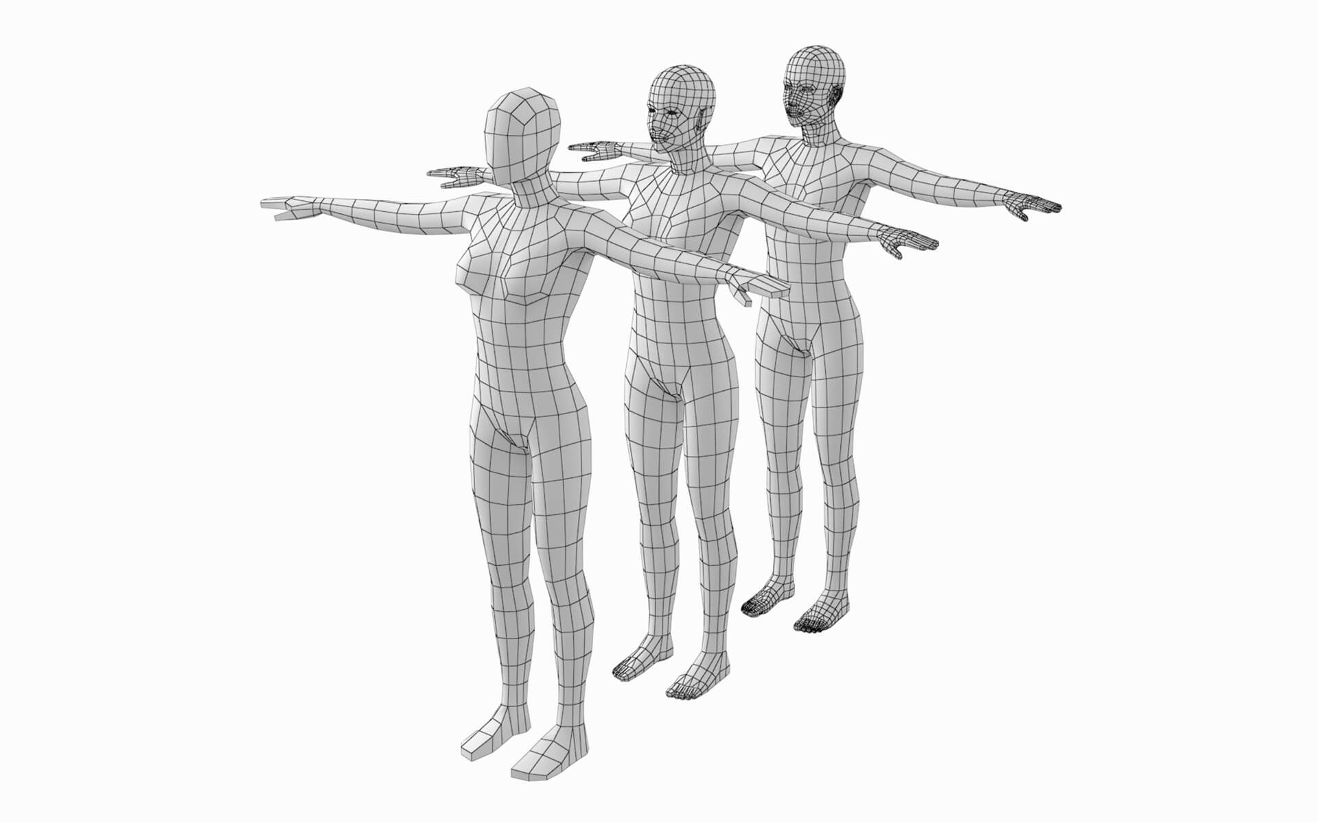 Natural Female in TPose Base Mesh 3D Model by ValeriiKaliuzhnyi