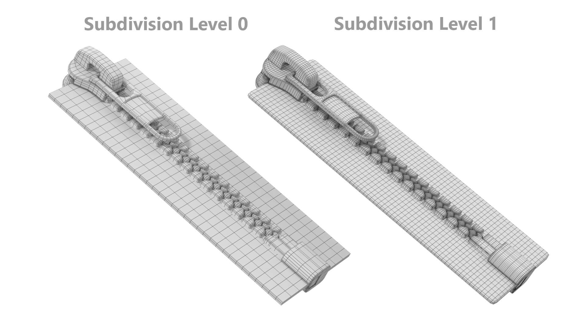 Zip Fastener for Outerwear With 5cm Teeth Rows 3D Model by Valerii